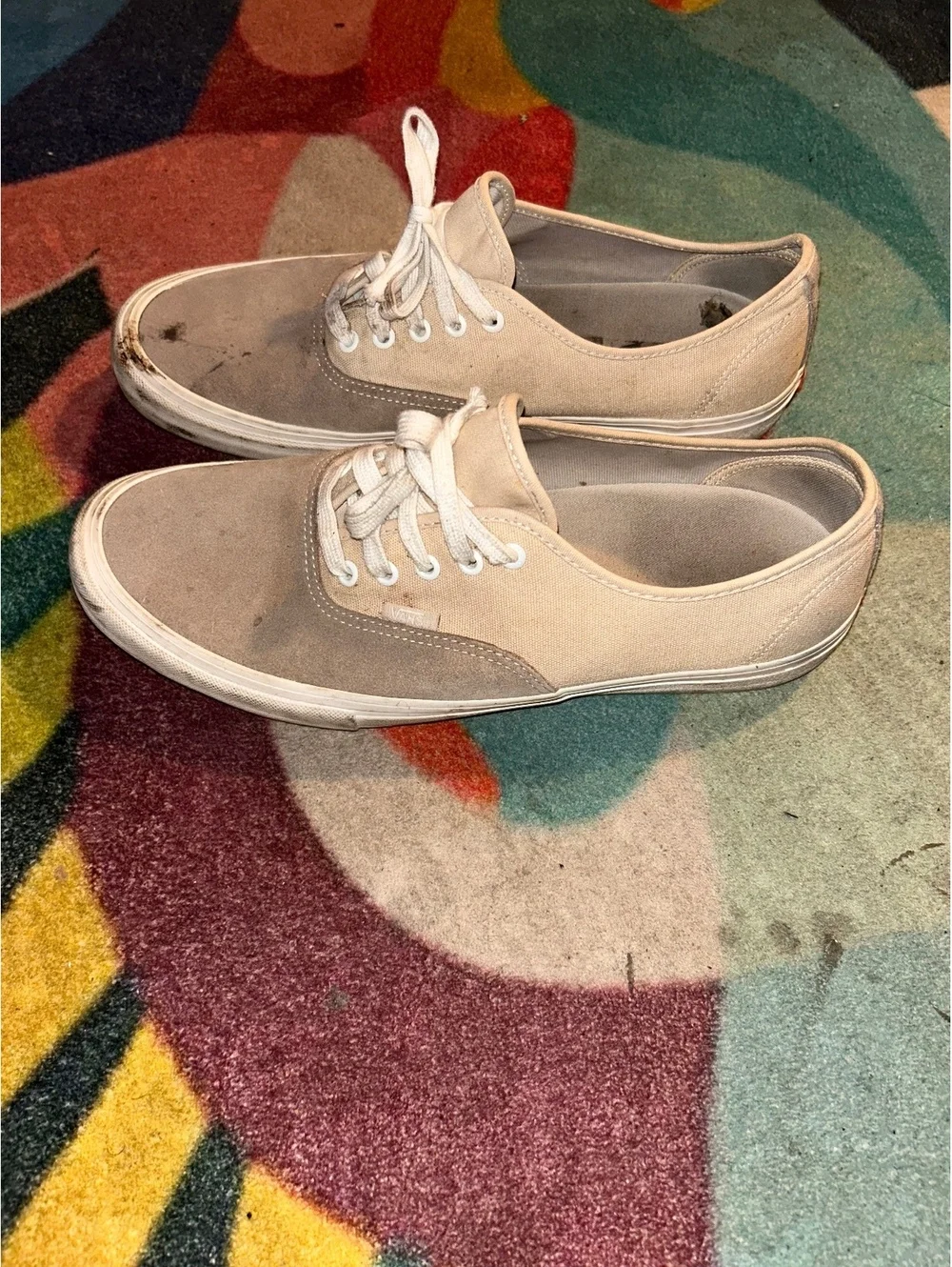 Vans Men's Two-Tone Beige Sneakers Size 9